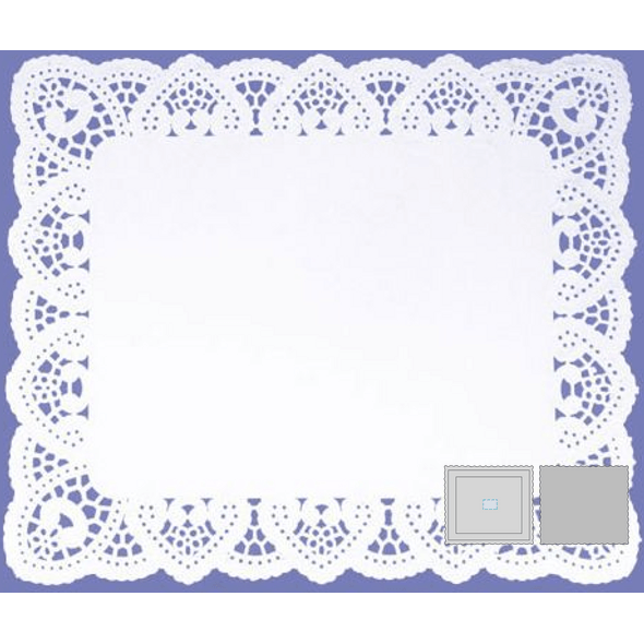 Rektangulära Doilies spetshjärtan på papper Rektangulära Doilies spetshjärtan på papper
